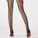 Black Pearl-Back Fishnet Tights