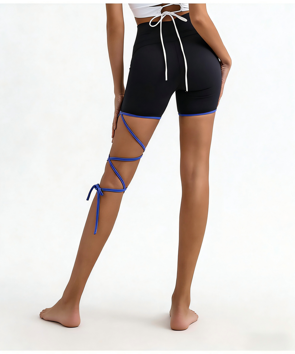 Asymmetrical Strappy Shorts