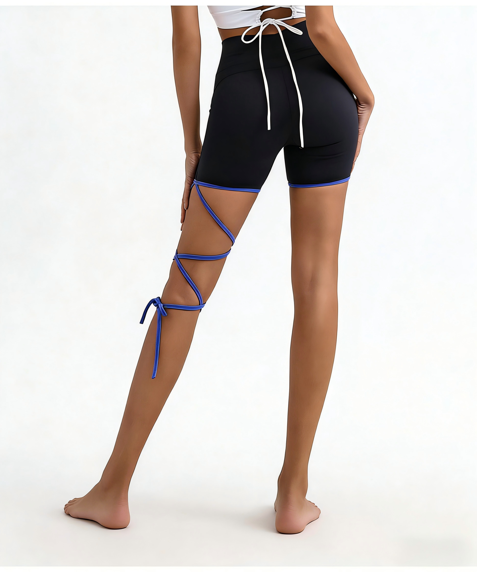 Asymmetrical Strappy Shorts