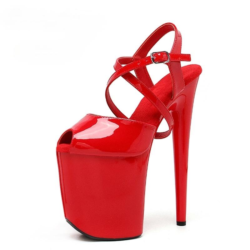 Extreme Patent Platform Stiletto Heels – Peep Toe Criss