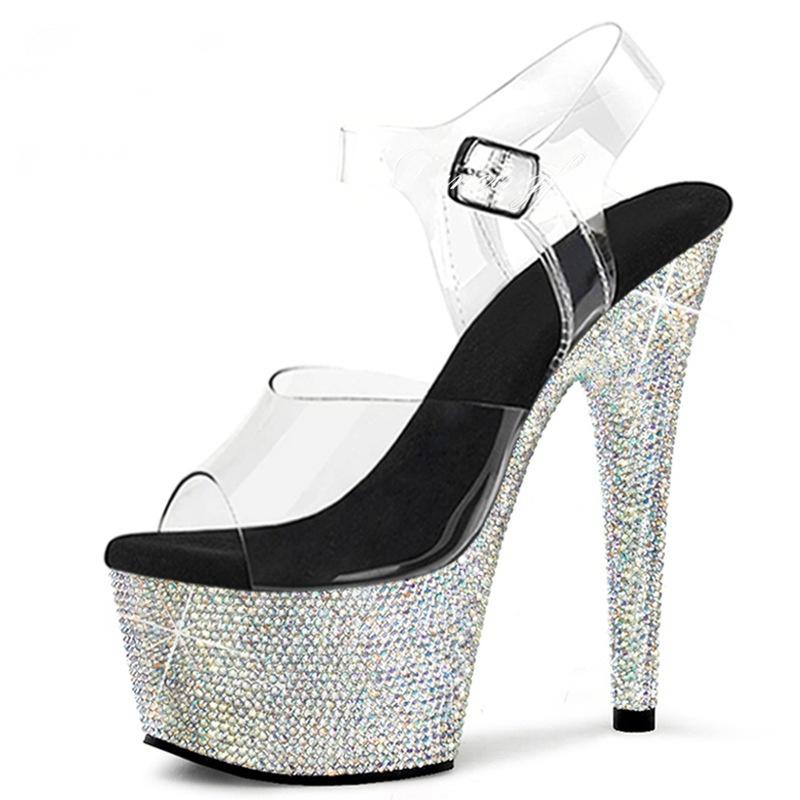 Crystal Glow Rhinestone Platform Heels