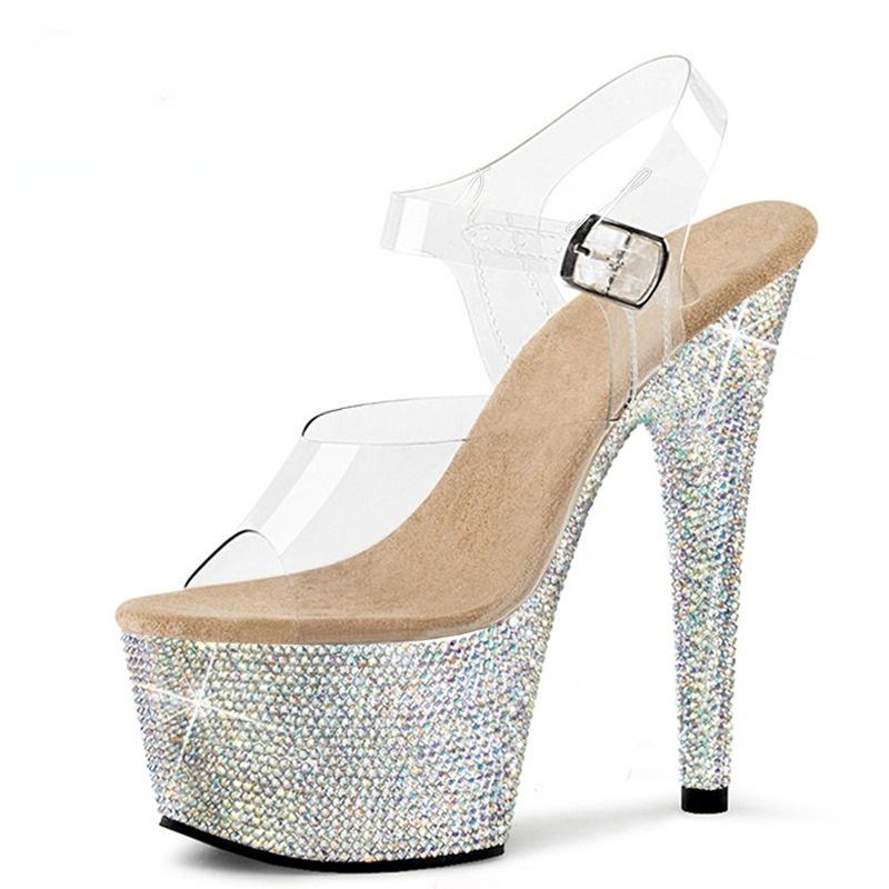 Crystal Glow Rhinestone Platform Heels
