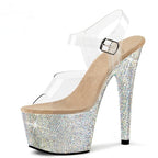 Crystal Glow Rhinestone Platform Heels