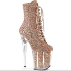Extreme Stiletto Heel Lace-Up Booties