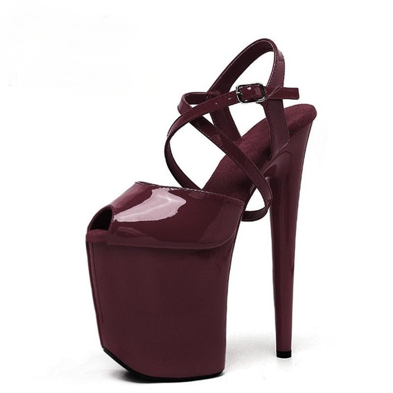 Extreme Patent Platform Stiletto Heels – Peep Toe Criss