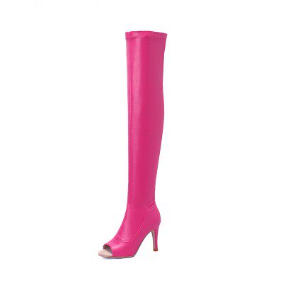 Peep Toe Over-The-Knee Stiletto Boots