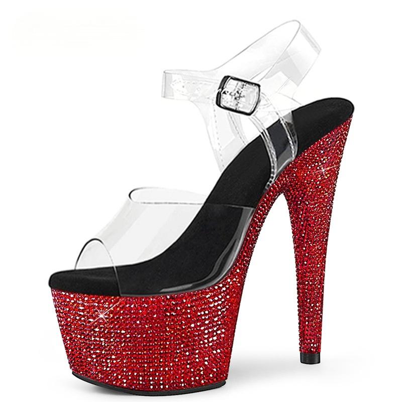 Crystal Glow Rhinestone Platform Heels