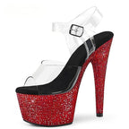 Crystal Glow Rhinestone Platform Heels