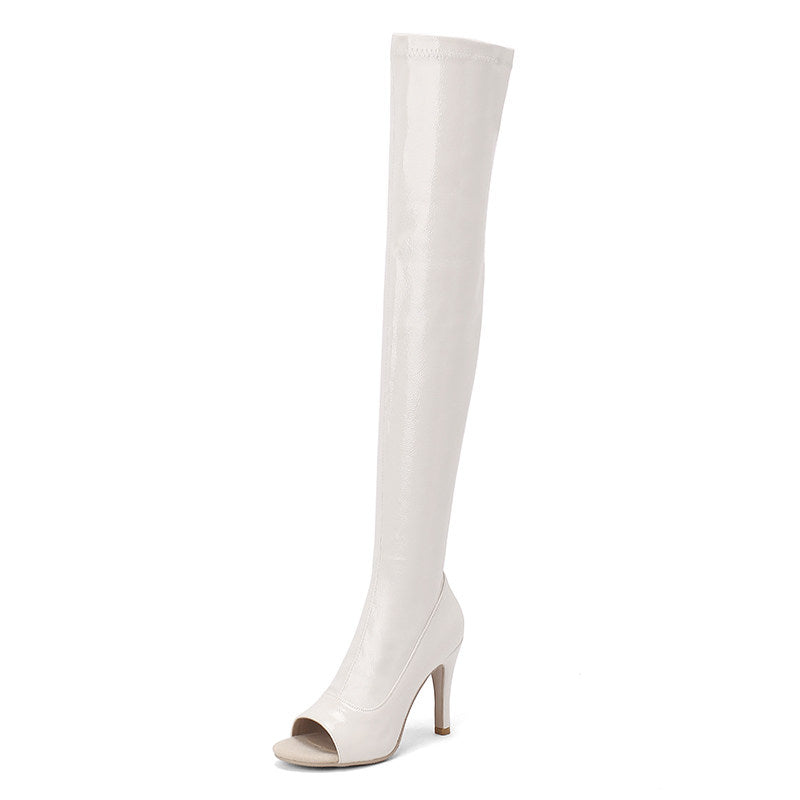 Peep Toe Over-The-Knee Stiletto Boots