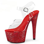 Crystal Glow Rhinestone Platform Heels
