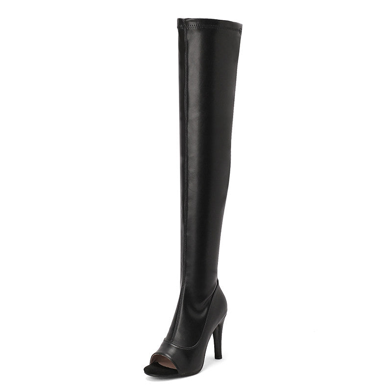 Peep Toe Over-The-Knee Stiletto Boots