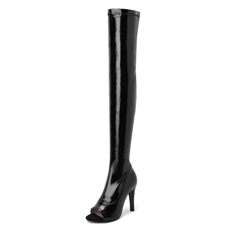 Peep Toe Over-The-Knee Stiletto Boots
