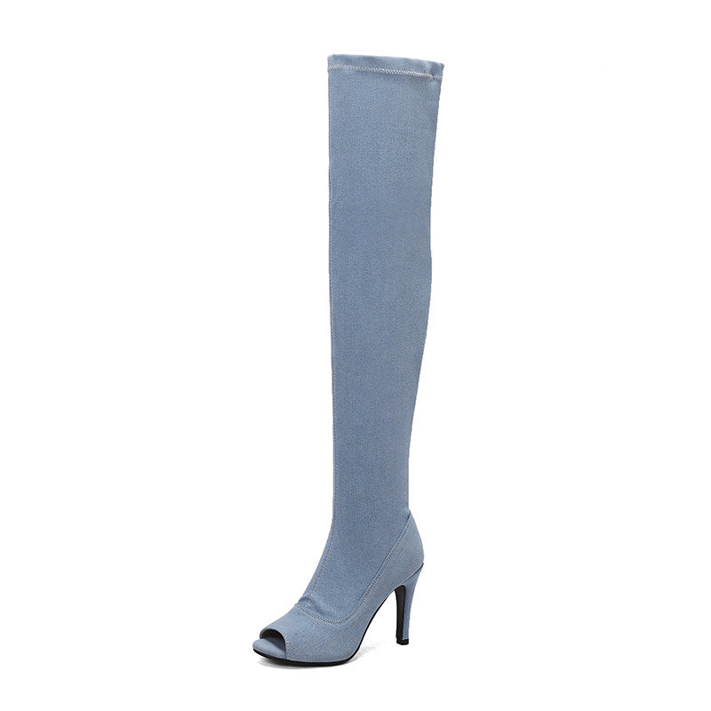 Peep Toe Over-The-Knee Stiletto Boots