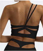 Asymmetric One-Shoulder Cut-Out Sports Bra