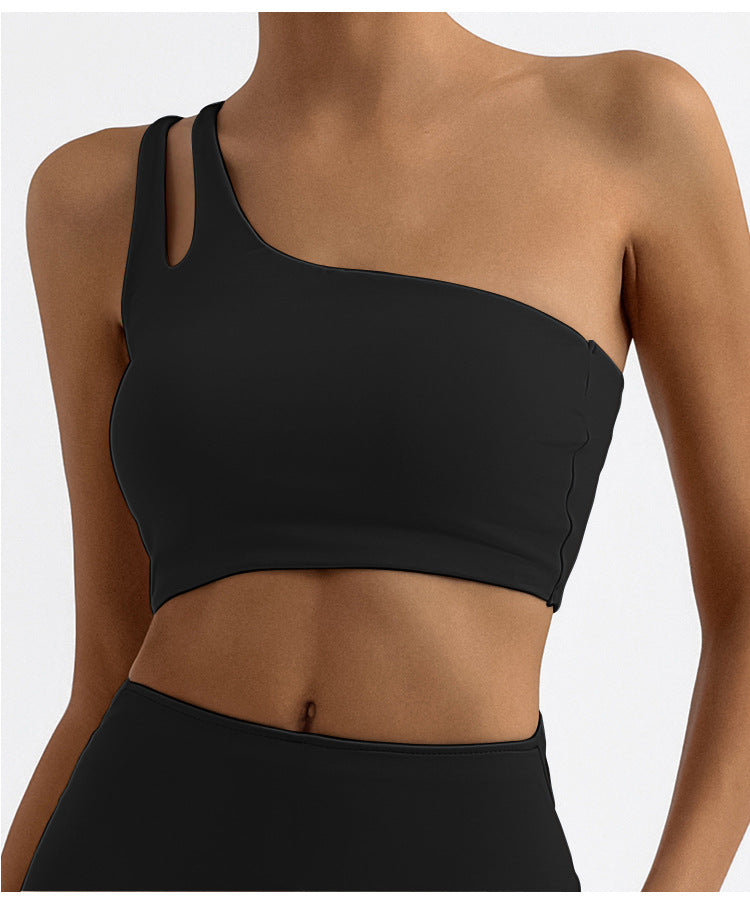 Asymmetric One-Shoulder Cut-Out Sports Bra
