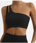 Asymmetric One-Shoulder Cut-Out Sports Bra